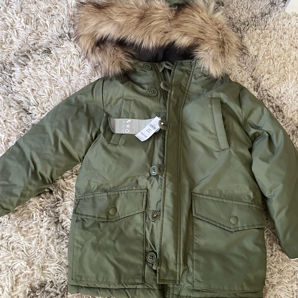 NWT Gap kids coat green